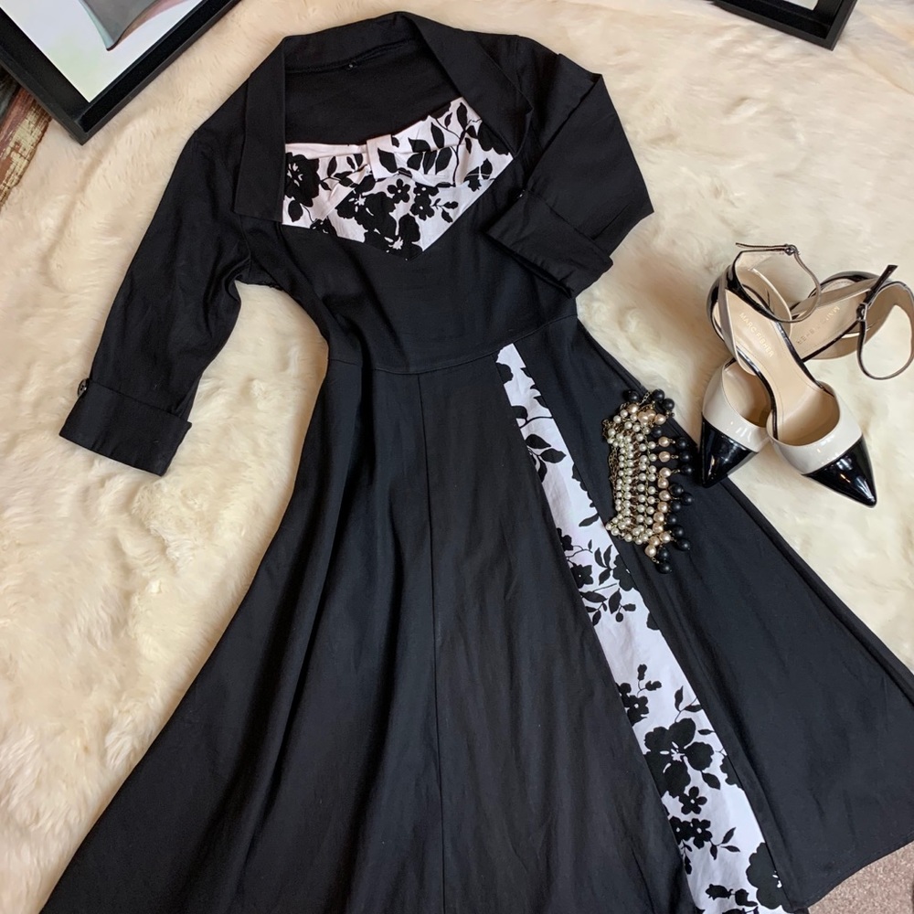 Vintage styled Black and White Dress
